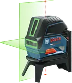 BoschGCL 215 G レーザーレベリングツール（緑色レーザーライン付き）。
