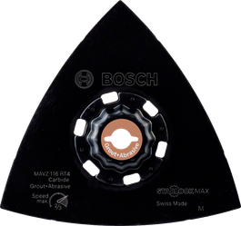 BoschMAVZ 116 RT4 超硬RIFF研磨プレート（目地除去用）。