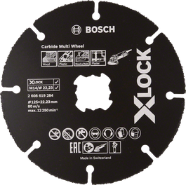 木材およびプラスチック用のBoschカーバイド マルチホイール X-LOCK ディスク。