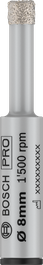 Bosch PRO セラミックドライドリルビット 8mm 正確なタイル穴あけ用
