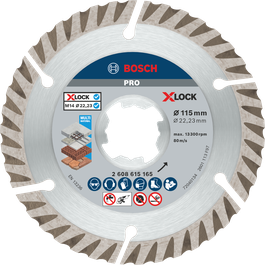 Bosch PRO マルチマテリアル X-Lock ダイヤモンドディスク 115 mm。
