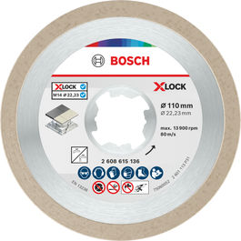 Boschセラミックカッティングディスク 110mm X-Lock タイル用。