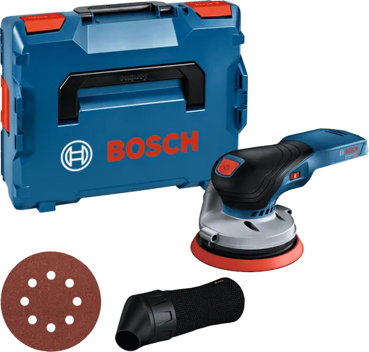 Bosch GEX 18V-125 コードレスランダムオービットサンダーセット。