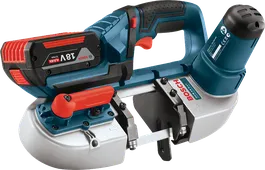 Bosch GCB 18.0 V-LI コードレスバンドソー、切断深さ 63.5 mm。.