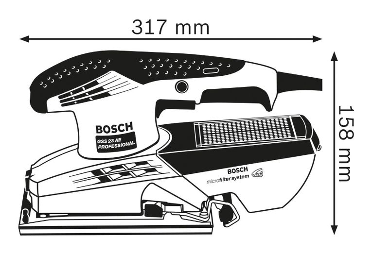 PRO GSS 23 AE 吸じんオービタルサンダー | Bosch Professional