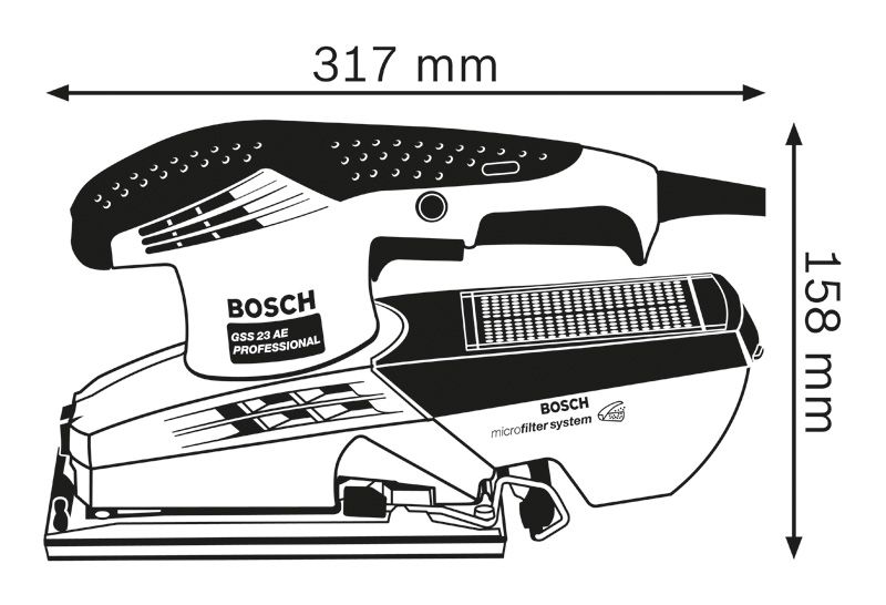 PRO GSS 23 AE 吸じんオービタルサンダー | Bosch Professional