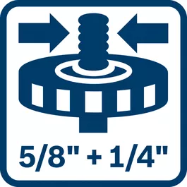 呼び径5/8, 15.88mmと呼び径1/4, 6.35mmの三脚用ネジ穴 