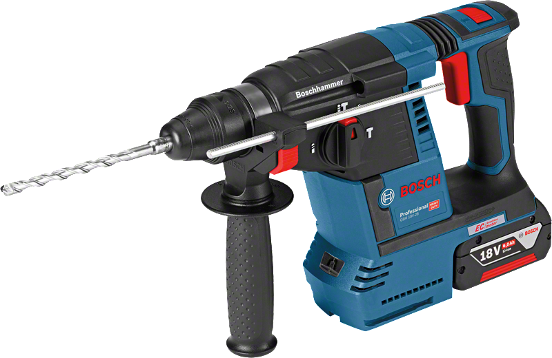 Bosch GBH 18V-26 サイドハンドル付き回転ハンマードリル。.