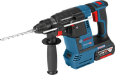 Bosch GBH 18V-26 サイドハンドル付き回転ハンマードリル。