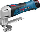 鋼鉄切断用のBosch GSC 12V-13 コードレス金属剪断機。