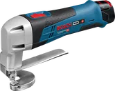 鋼鉄切断用のBosch GSC 12V-13 コードレス金属剪断機。.