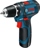 人間工学に基づいたグリップを備えたBosch GSR 12V-15 コードレス ドリル ドライバー。.