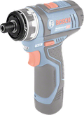 Bosch GSR 12V-15 FC コードレスドリル、FlexiClick アダプター。