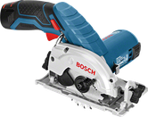 木材切断用のBosch GKS 12V-26 コードレス丸鋸。.