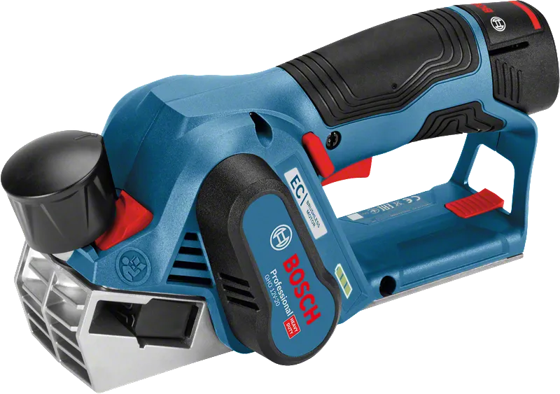 木材プレーニング用のBosch GHO 12V-20 コードレスプレーナー。.