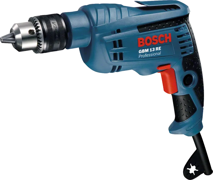 600W モーター搭載のBosch GBM 13 RE ドリル。.