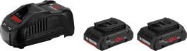 Bosch 2x ProCORE18V 4.0Ah バッテリーと GAL 1880 CV 充電器。