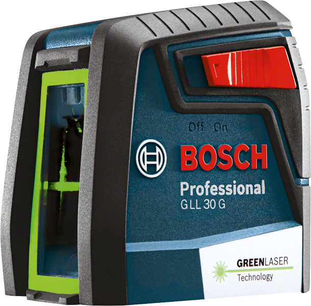 緑色レーザーを搭載したBosch GLL 30 G レーザー レベリング ツール。.