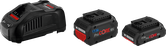充電器とバッテリー2個が付いたBosch ProCORE18Vスターターセット。.