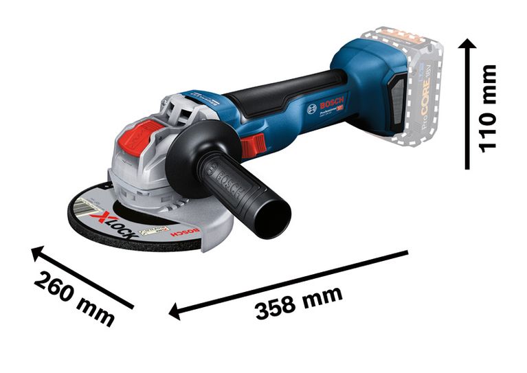 Bosch GWX 18V-10 コードレスアングルグラインダー（X-LOCK 搭載）.