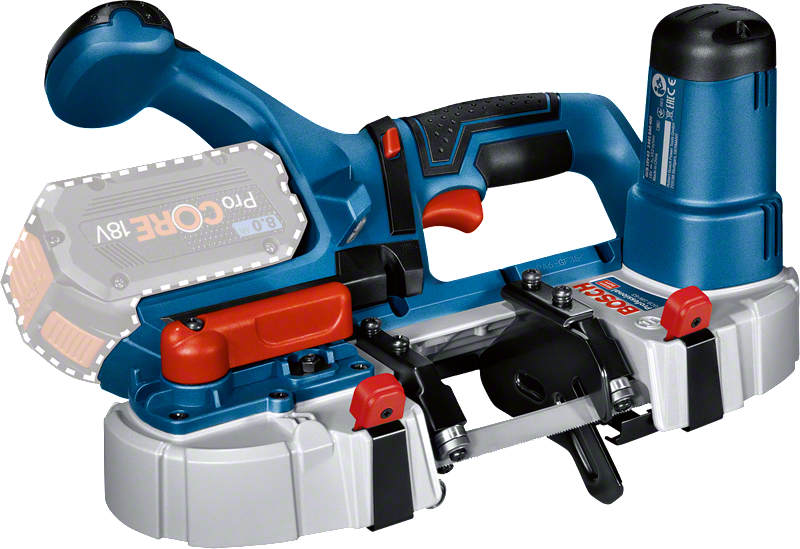 Bosch GCB 18V-63 コードレスバンドソー、切断深さ 63.5 mm。.
