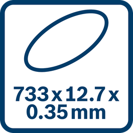  ソーバンドの寸法 733x12.7x0.35 mm