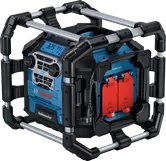 Bosch GPB 18V-5 C 現場用ラジオ（電源コンセント付き）。