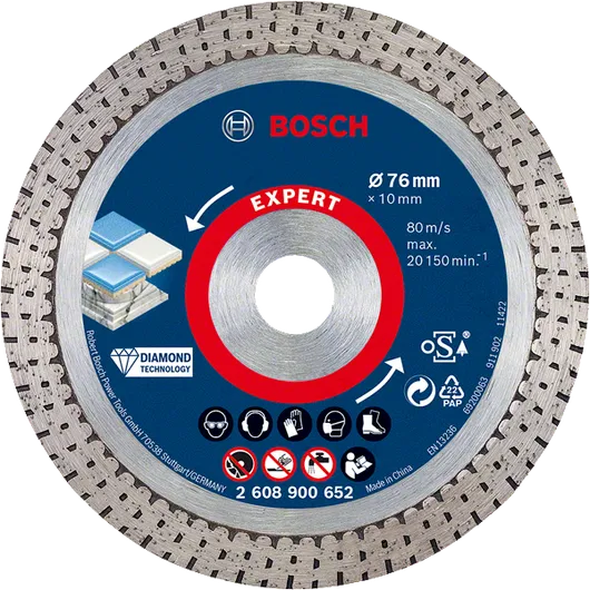 Bosch EXPERT HardCeramic 76 mm ダイヤモンド切断ディスク。.
