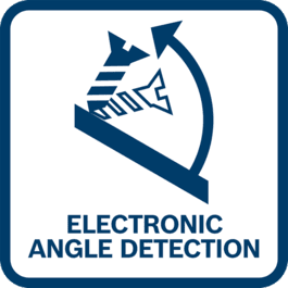  Electronic Angle Detection：特定の角度に傾斜した面でのネジ締めや穴あけ時にユーザーをサポートします。ユーザーは事前設定されている角度を選択するか、またはアプリで特定の角度を入力することができます。