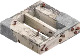 モルタルと釘の建設用木材 建設用木材.