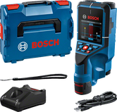 ディスプレイとアクセサリを備えたBosch D-Tect 200 C 壁スキャナー。.