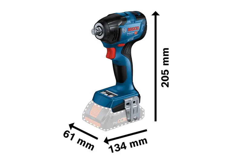 Bosch GDS 18V-210 C コードレスインパクトレンチ、最大トルク 210 Nm。.