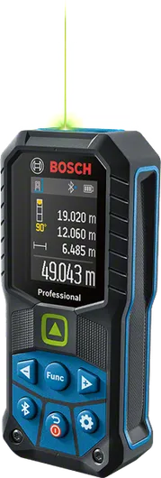 デジタルディスプレイを備えたBosch GLM 50-27 CG レーザー測定器。