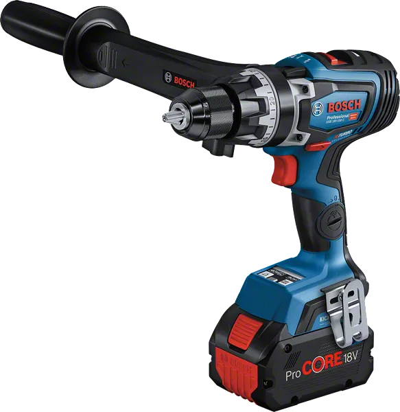Bosch GSB 18V-150 C サイドハンドル付きコードレスコンビドリル。.