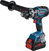 Bosch GSB 18V-150 C サイドハンドル付きコードレスコンビドリル。
