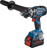 Bosch GSR 18V-150 C サイドハンドル付きコードレスドリル。.