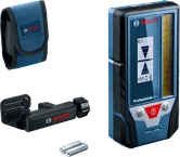 クランプとキャリングポーチ付きのBosch LR 7 レーザー レシーバー。.