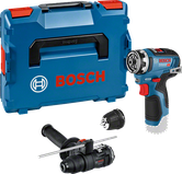 Bosch GSR 10.8V-35 FC コードレス ドリル セットと付属品。