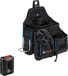 複数の収納ポケットを備えたBoschのツールポーチセット。.