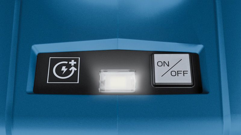 GTB 18V-45 Bosch GTB 18V-45 LED ライトとオン/オフ ボタン。.