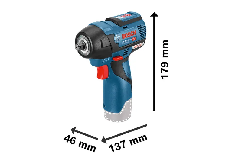 Bosch GDS 12V-115 コードレスインパクトレンチ、トルク 115 Nm。.