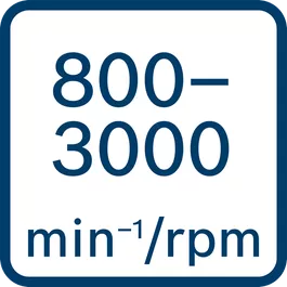  回転数：800～3,000min-1（回転/分）