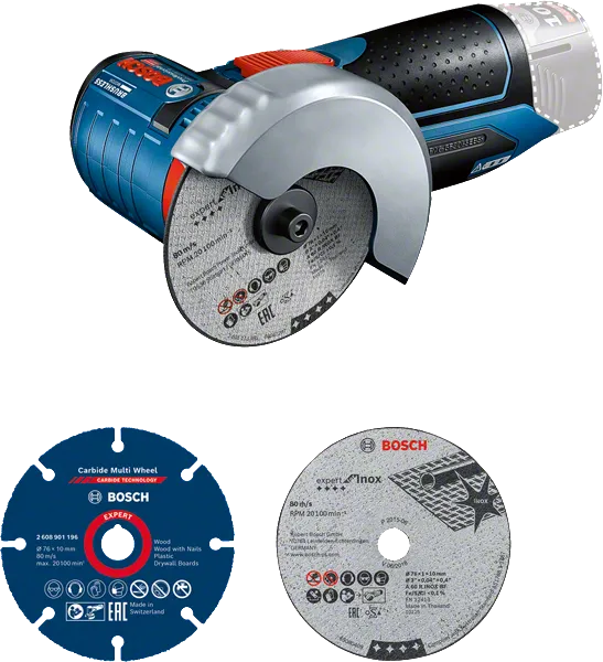 Bosch GWS 10.8V-76 コンパクトコードレスアングルグラインダー。.