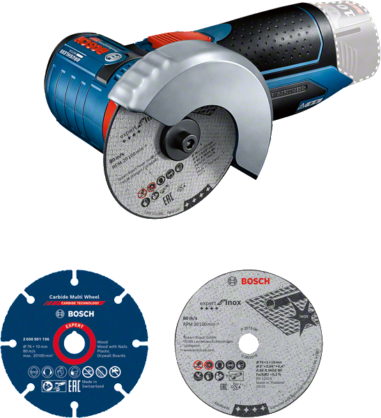 Bosch GWS 10.8V-76 コンパクトコードレスアングルグラインダー。.