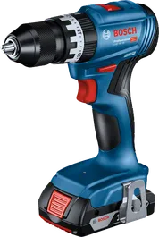 2Ah バッテリー搭載のBosch GSB 18V-45 コードレス ドリル。.
