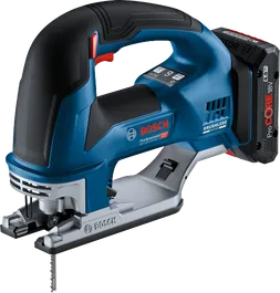深い木材の切断に適したBosch GST 18V-155 BC コードレスジグソー。.