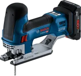 Bosch GST 18V-155 SC コードレスジグソー、4Ah ProCORE バッテリー搭載。