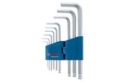 Bosch六角キーセット 9 個、青いホルダーに収納されています。