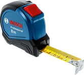 正確な測定を可能にするBosch 8m プロ仕様の巻尺。