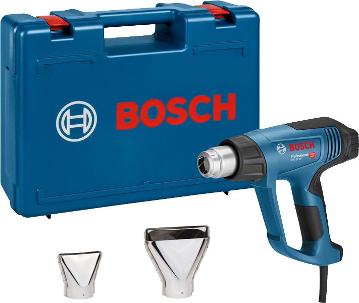 Bosch GHG 23-66 ヒートガン、ケース、ノズル 2 個付き。.